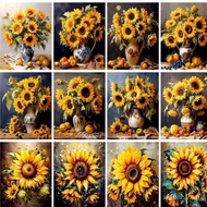 COD GATYZTORY Picture By Numbers Sunflower Flower Oil Paint Kits Handmade DIY Gift Foe Adults Childr