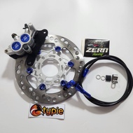 ชุด4ชิ้น ปั๊มล่าง ZERN81 2พอท สีน้ำเงิน + จานดิส เงินหมุดน้ำเงิน + สายเบรคZERN81 สีน้ำเงินหัว90 เวฟ1