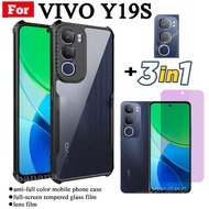 3 in 1 Vivo Y19s เคสโทรศัพท์กันกระแทกสําหรับ Vivo Y19 SY 19S Anti-blue Ray กระจกนิรภัยและฟิล์มเลนส์