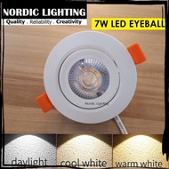 (2 YEAR WARRANTY) 7w Led eyeball recessed eyeball led downlight adjustable lampu eyeball recessed do