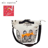 mis zapatos Japanese knitted Fabric Embroidery printed fashion One Shoulder Tote large capacity girl's bag