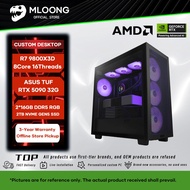 MLOONG Custom Gaming/AI Training/Pro Design Desktop PC | R7 9800X3D TUF RTX 5090 32G 2TB GEN5 SSD