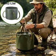 OAG12W Collapsible Bucket, Collapsible Carrying Multifunctional Outdoor Bucket,  Portable Fishing Bu