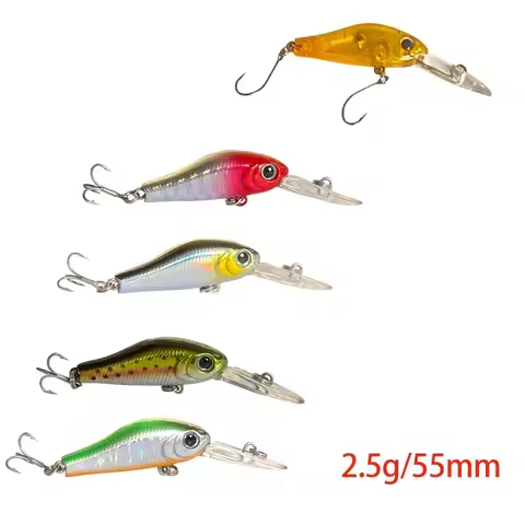 55mm2.5g Micro Lure Minnow Jerkbaits Sinking Mini Minnow Hard Baits Rattle Wobblers For Trout Anti-h
