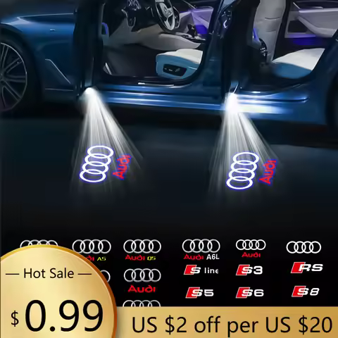 Hub Caps 2pcs LED Light Car Door Projector Car Welcome Lamp For Audi Quattro Sline A4 B7 B8 B9 A3 8P