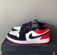 Air Jordan 1 Low 黑腳趾 (Black Toe) 黑紅白 男女同款 全碼35-46