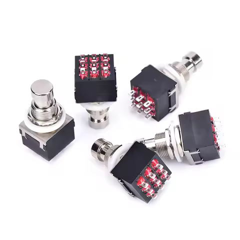 5 pcs 3PDT 9-Pin Guitar Effects Stomp Switch Pedal Box Foot Metal True Bypass