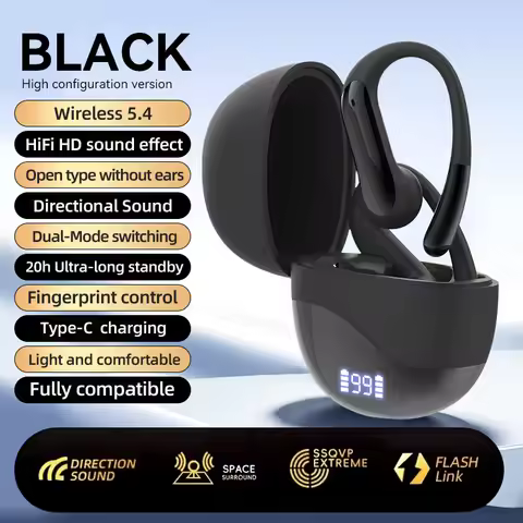 Touch Control Earbuds Original Wireless Earbuds Ear Hook Sports Stereo Headset HiFi Waterproof with 