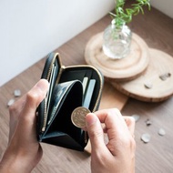 墨黑 5卡 L型拉鍊短夾錢包丨客製打字丨日、港幣可放丨七夕情人節