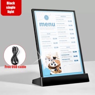 L-Shaped Illuminated Menu Board with Light 3 Modes Menu Board 7 Colors LED Display Board Menu Board 