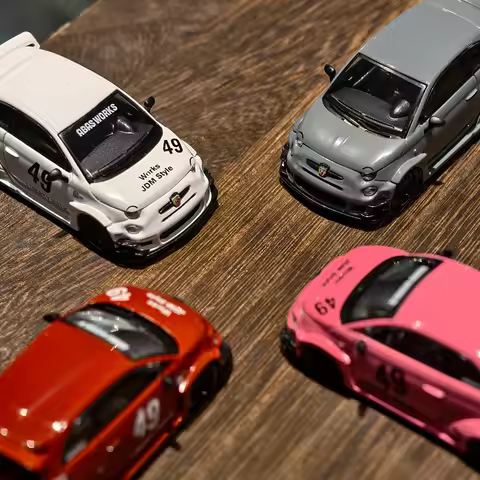 MINIGT LBWK Abarth 595 1:64 LB-WORKS Abas Works Grey 995 Diecast Car Model Collection Toys