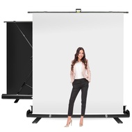 Julius Studio (Pull-Up Type) 5 x 6.2 ft. / 60 x 75 inch White Screen, Collapsible Pure White Backgro