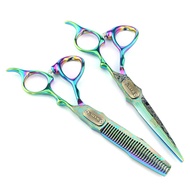 6.0 inch F-22 personality Damascus hair scissors