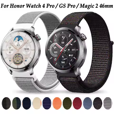 22mm Nylon Loop Strap For Honor Watch 4 Pro / GS 3 / GS 3i / GS Pro / Magic Watch 2 46mm Replacement