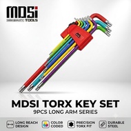 MDSI Colorful Torx Key Set Long Arm Star Wrench Set Extra Long Torx Key 9PCS