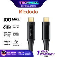 MCDODO CA876 THUNDERBOLT 3 USB-C CABLE 0.8M (BLACK)