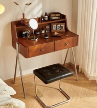 🔥包送貨 北歐實木梳妝枱中古原木化妝桌法式復古儲物日式化妝台S0098