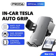 REMAX Dashboard In Car TESLA Mount Auto Grip Phone Holder Solar Pemegang Handphone For Air Vent Bracket Stand PRRMC34