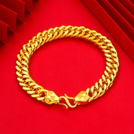 Gold 916 Original Malaysia Bracelet Men Chain Men Fashion Jewelry Gelang Tangan Lelaki Rantai Tangan