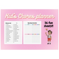 Printable kid’s chores planner