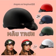Half-head helmet 1⁄2 with cute solid color aviator glasses and uv goggles, visor helmet
