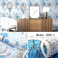 Wallpaper Stiker Dinding Pohon Bulat 3D Biru P -/+ 10m x L 45cm Best Quality