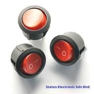 3-Pin Round Rocker On-Off Switch with Neon (Diameter 23mm) - DC12V / AC240V