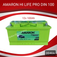 AMARON HI LIFE PRO DIN100 แบตเตอรี่รถยนต์ แบตรถSUV แบตรถยุโรป ขั้วจม