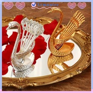 LEMONTRE Swan Spoons, Swan Base Holder with 6 Spoons Swan Base Stand Spoons,  Stirring Mixing Creati