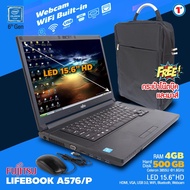 โน๊ตบุ๊ค Fujitsu LifeBook A576 Celeron Gen6 / RAM 4-8GB (DDR4) HDD/SSD หน้าจอ 15.6 นิ้ว CAMERA Wifi ในตัว Refurbished laptop used notebook คอมพิวเตอร์ 2023 มีประกัน By Totalsolution