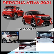 PERODUA ATIVA/TOYOTA RAIZE/DAIHATSU 2021 ROCKY MID WING CENTRE SPOILER WITH PAINT PAINO BLACK- MATER