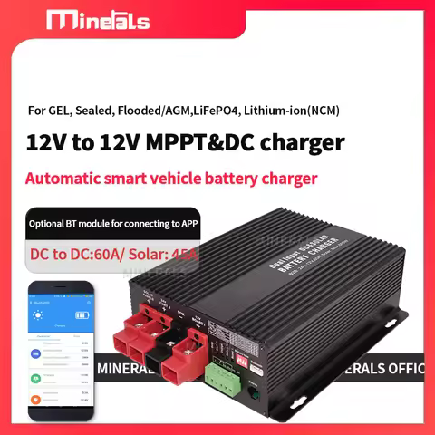 12V 45A BOOSTER MPPT 45A 60A DC-DC Charger and MPPT Controller for Motorhome Camper Boat APP 12V Bat