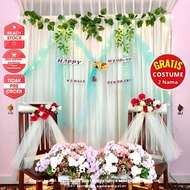 Photobooth Backdrop Decoration Decoration Decoration Fabric Fiance Application Decoration Aqiqah Rustic 1package04