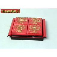 Tray of 4 Boxes of Thanh Binh Le Lacquer Jam Cake, high quality export product, size 26x22x6 cm