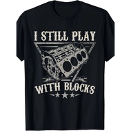 Humorous T-Shirt for V8 Engine Mechanics - Black Crew Neck Short Sleeve Shirt Featuring a Car Design