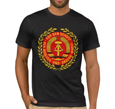 GDR DDR NVA Emblem German Communist East Germany Mens Gift T-Shirt. Summer Cotton Short Sleeve O-Nec