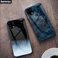 Auroras Realme C21Y Case Tempered Glass Back Cover for Realme C21Y Mirror Glass Casing Starry Sky De