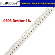 100pcs 1% 0603 SMD resistor 1K ~ 10M 1/10W 0 0.1 1 10 100 150 220 330 ohm 1K 2.2K 4.7K 10K 100K 200K