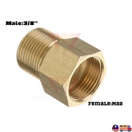 M22 FEMALE 3/8" MALE THREAD FITTING CONNECTOR REDUCER BUSH 10A-38BSP-M22153/8BSP x M22 x 1.5 ADAPTOR
