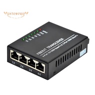 10/100M 2 Fiber Ports 4 RJ45 Port Fiber Media Converter 1310nm/1550nm Single Mode Simplex 20km SC