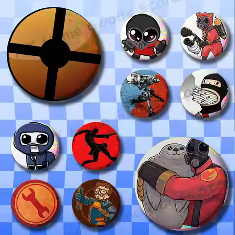 Spy S-Scout Pyro TF2 Badges Pins Button Custom Anime Role Old-school Brooches Cartoon Collar Gifts