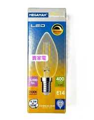 曼佳美 - 4.2W=35W 可調光 LED 黃光 燈絲 燈泡 曼佳美| LC212042 椒形燈黃金燈絲 燈泡