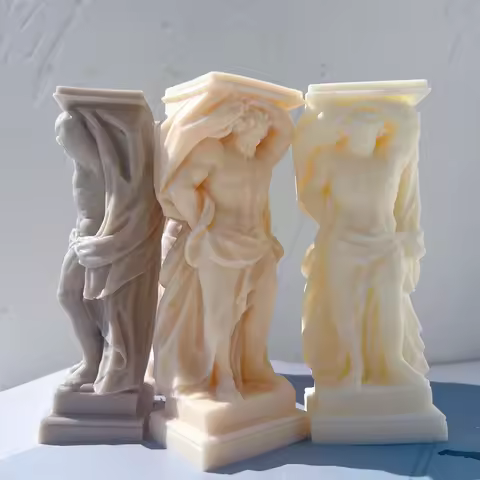 Unique Bust Sculpture Soy Wax Candle Mould Atlanta Statue Silicone Mold Greek Mythology Home Decor