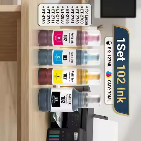 1Set 102 Ink for Epson ET-2700 ET-2750 ET-2751 ET-2756 ET-2850 ET2710 2711 ET2700 ET3750 ET2750 ET47