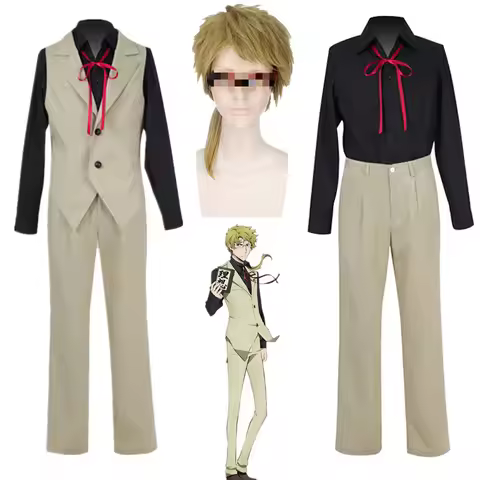 Anime BSD Doppo Kunikida Cosplay Costume Shirt Jacket Pants Outfit Halloween Christmas Clothes