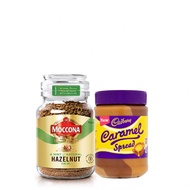 Moccona Roasted Hazelnut Freeze Dried Coffee 95g + Cadbury Chocolate & Caramel Spread 400g