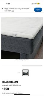 Klagshamn Matt pad 140x200 AP IKEA Mattress 床墊