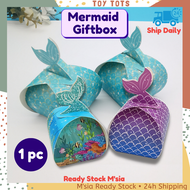 MERMAID GIFT BOX Kids Birthday Goodies Box Packaging Door Gift Festive Paper Bag Wedding Candy Box Kotak Murah Kraft ToyTots Toy Tots