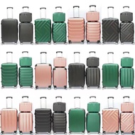 ABS travel luggage bag suitcases 3in1 or 2in1 24 inch+20 inch+14 inch plain beg bagasi 14" 20" 24"