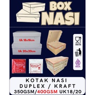 PACK Duplex Rice Box 350gsm 400gsm Size 18x18 20x20 KRAFT RICE BOX WITH CONNECTED LID 330GSM 18X18 2